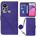 For Infinix Hot 11S NFC X6812B Crossbody 3D Embossed Flip Leather Phone Case(Purple)