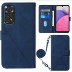 For Infinix Note 11 Crossbody 3D Embossed Flip Leather Phone Case(Blue)