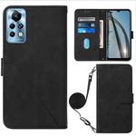 For Infinix Note 11 Pro Crossbody 3D Embossed Flip Leather Phone Case(Black)