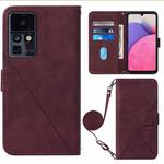 For Infinix Zero X / Zero X Pro Crossbody 3D Embossed Flip Leather Phone Case(Wine Red)