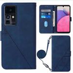 For Infinix Zero X Neo X6810 Crossbody 3D Embossed Flip Leather Phone Case(Blue)