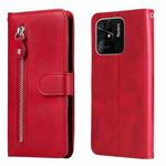 For Xiaomi Redmi 10C 4G / Redmi 10 India Fashion Calf Texture Zipper Horizontal Flip Leather Case(Red)