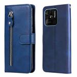 For Xiaomi Redmi 10C 4G / Redmi 10 India Fashion Calf Texture Zipper Horizontal Flip Leather Case(Blue)