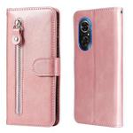 For Honor 50 SE / Huawei Nova 9 SE Fashion Calf Texture Zipper Horizontal Flip Leather Case(Rose Gold)