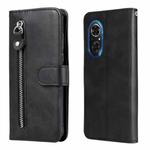 For Honor 50 SE / Huawei Nova 9 SE Fashion Calf Texture Zipper Horizontal Flip Leather Case(Black)