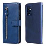 For OPPO Reno7 5G / Find X5 Lite International Version Fashion Calf Texture Zipper Horizontal Flip Leather Case(Blue)