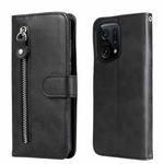 For OPPO Find X5 Fashion Calf Texture Zipper Horizontal Flip Leather Case(Black)