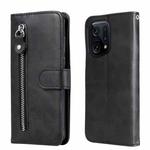 For OPPO Find X5 Pro Fashion Calf Texture Zipper Horizontal Flip Leather Case(Black)