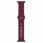 Liquid Silicone Watch Band For Apple Watch Ultra 49mm / Series 8&7 45mm / SE 2&6&SE&5&4 44mm / 3&2&1 42mm(Wine Red)
