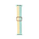 Nylon Braid Watch Band For Apple Watch Series 8&7 41mm / SE 2&6&SE&5&4 40mm / 3&2&1 38mm(Yellow+Mint Green)