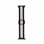 Nylon Braid Watch Band For Apple Watch Series 8&7 41mm / SE 2&6&SE&5&4 40mm / 3&2&1 38mm(Black White Pink)