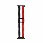 Nylon Braid Watch Band For Apple Watch Series 8&7 41mm / SE 2&6&SE&5&4 40mm / 3&2&1 38mm(Black White Red)