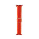 Nylon Braid Watch Band For Apple Watch Ultra 49mm / Series 8&7 45mm / SE 2&6&SE&5&4 44mm / 3&2&1 42mm(Orange Red)