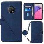 For Nokia G300 Crossbody 3D Embossed Flip Leather Phone Case(Blue)