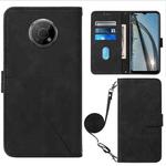 For Nokia G300 Crossbody 3D Embossed Flip Leather Phone Case(Black)