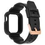 Carbon Fiber Integrated Sport Watch Band For Apple Watch Series 8&7 41mm / SE 2&6&SE&5&4 40mm / 3&2&1 38mm(Rose Gold Buckle)