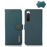 For Sony Xperia 10 IV KHAZNEH Custer Genuine Leather RFID Phone Case(Green)