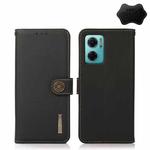 For Xiaomi Redmi Note 11E / Redmi 10 5G KHAZNEH Custer Genuine Leather RFID Phone Case(Black)