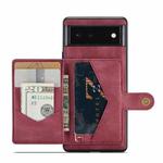 For Google Pixel 7 5G JEEHOOD Retro Magnetic Detachable Wallet Phone Case(Red)