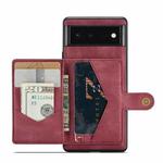 For Google Pixel 7 Pro 5G JEEHOOD Retro Magnetic Detachable Wallet Phone Case(Red)