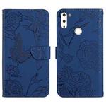 For Gigaset GS4 Skin Feel Butterfly Peony Embossed Leather Phone Case(Blue)