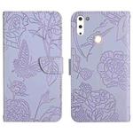 For Gigaset GS4 Skin Feel Butterfly Peony Embossed Leather Phone Case(Purple)