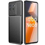For vivo IQOO Neo6 Carbon Fiber Texture Shockproof TPU Phone Case(Black)