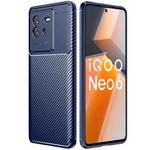 For vivo IQOO Neo6 Carbon Fiber Texture Shockproof TPU Phone Case(Blue)
