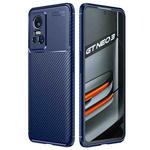 For OPPO Realme GT Neo3 Carbon Fiber Texture Shockproof TPU Phone Case(Blue)