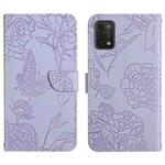 For Umidigi Power 5 Skin Feel Butterfly Peony Embossed Leather Phone Case(Purple)