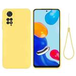For Xiaomi Redmi Note 11 Pro 4G / 5G Pure Color Liquid Silicone Shockproof Phone Case(Yellow)