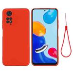 For Xiaomi Redmi Note 11 Pro 4G / 5G Pure Color Liquid Silicone Shockproof Phone Case(Red)