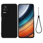 For Xiaomi Redmi K40S Pure Color Liquid Silicone Shockproof Phone Case(Black)