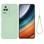 For Xiaomi Redmi K40S Pure Color Liquid Silicone Shockproof Phone Case(Green)