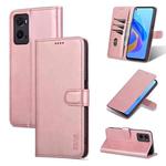 For OPPO A36 4G/A76 4G(Global) AZNS Skin Feel Calf Texture Horizontal Flip Leather Phone Case(Rose Gold)