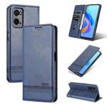 For OPPO A36 4G/A76 4G(Global) AZNS Magnetic Calf Texture Flip Leather Phone Case(Dark Blue)