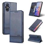 For OPPO A96 5G/Reno7 Z 5G(Global) AZNS Magnetic Calf Texture Flip Leather Phone Case(Dark Blue)