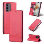 For vivo S12/V23 AZNS Magnetic Calf Texture Flip Leather Phone Case(Red)
