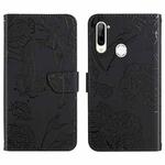 For ZTE Libero 5G Skin Feel Butterfly Peony Embossed Leather Phone Case(Black)