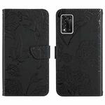 For ZTE Libero 5G II Skin Feel Butterfly Peony Embossed Leather Phone Case(Black)