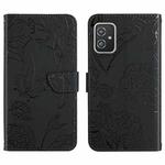 For Asus ZenFone 8 ZS590KS Skin Feel Butterfly Peony Embossed Leather Phone Case(Black)