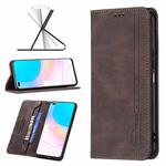 For Honor 50 Lite Magnetic RFID Blocking Anti-Theft Leather Phone Case(Brown)