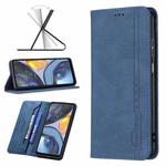 For Motorola Moto G22 Magnetic RFID Blocking Anti-Theft Leather Phone Case(Blue)