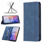 For OPPO A96 5G Magnetic RFID Blocking Anti-Theft Leather Phone Case(Blue)