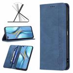 For Honor X20 Magnetic RFID Blocking Anti-Theft Leather Phone Case(Blue)