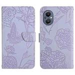 For OnePlus Nord N20 5G Skin Feel Butterfly Peony Embossed Leather Phone Case(Purple)