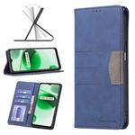 For OPPO Realme C35 Magnetic Splicing Leather Phone Case(Blue)