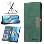 For Honor X20 Magnetic Splicing Leather Phone Case(Green)