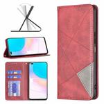 For Honor 50 Lite / Huawei nova 8i Prismatic Invisible Magnetic Leather Phone Case(Red)