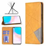 For Honor 50 Lite / Huawei nova 8i Prismatic Invisible Magnetic Leather Phone Case(Yellow)